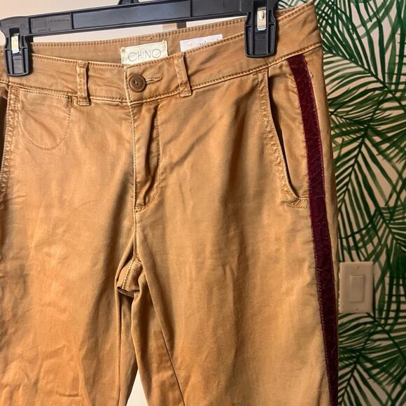 Anthropologie Chino Pants with Velvet Trim, size 26, EUC - Picture 2 of 10
